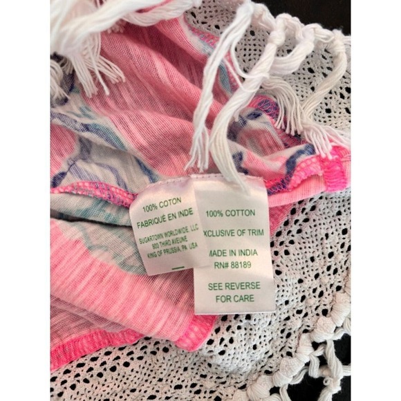 Lilly Pulitzer Alia Sea Beach Tunic Top Womens Size S Bright Pink Resort Preppy - Picture 7 of 9